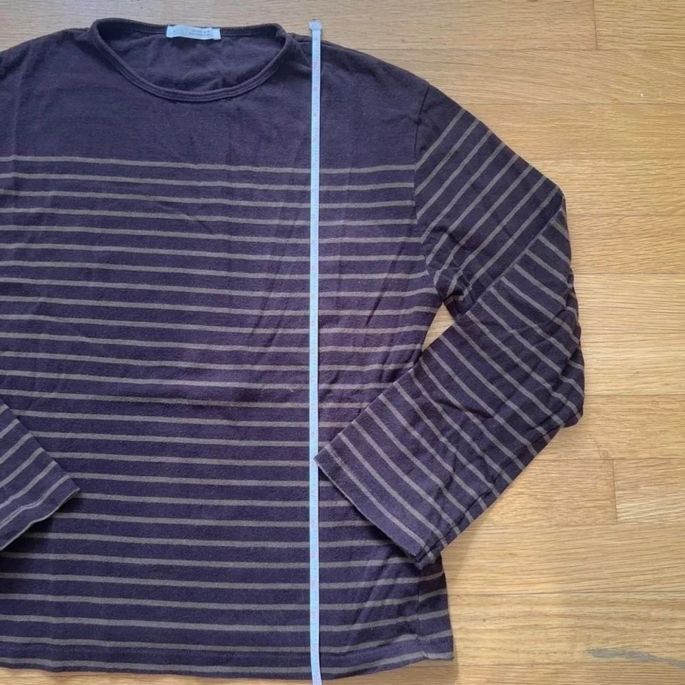 Zara Brown striped long sleeve shirt, Women's Small - Picture 4 of 6